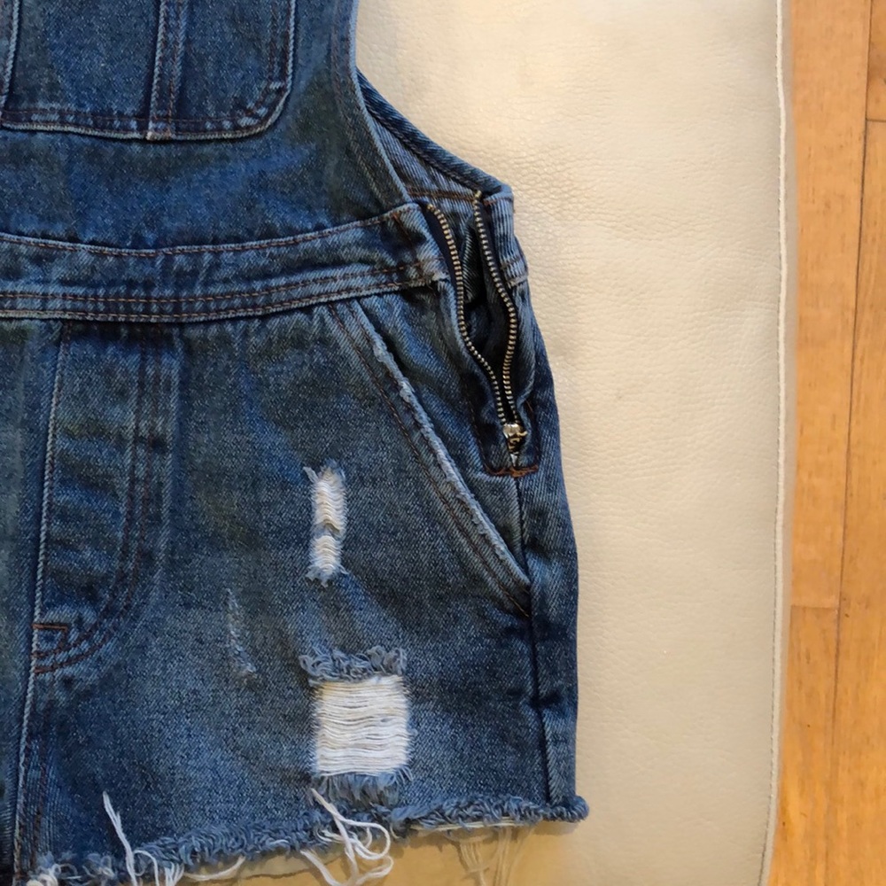 Denim Co. overall shorts blue denim size 2 - Picture 3 of 7
